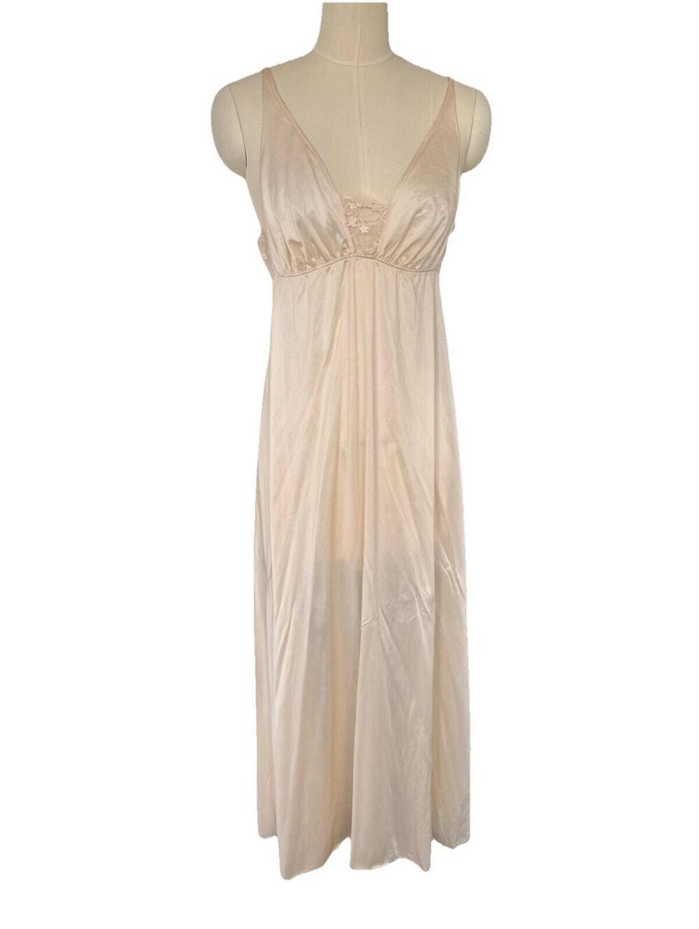 Femme Long Slip Nightgown Dress Made In France Sz 44 Or M